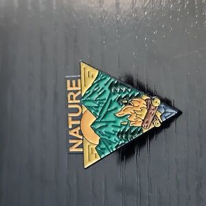 Nature Campfire Mountains Enamel Pin